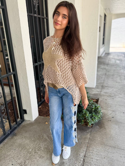 Glitter Star Crochet Top