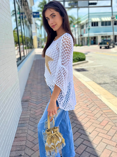 Glitter Star Crochet Top