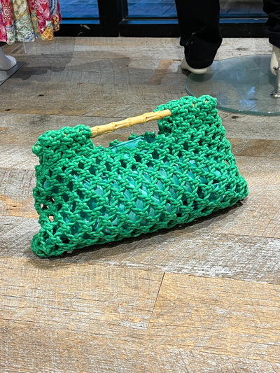 Green Crochet Clutch