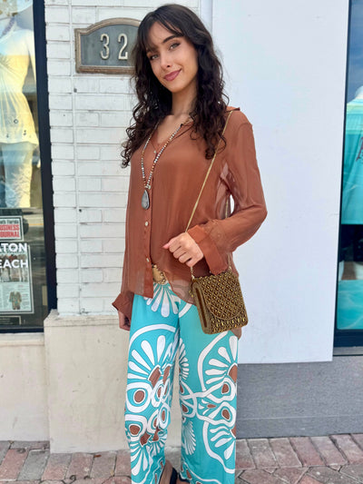 Key Lime Wide Leg Pants