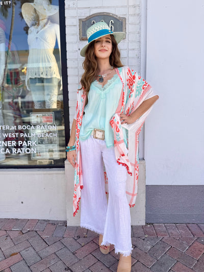 Linen Frayed Hem Pant