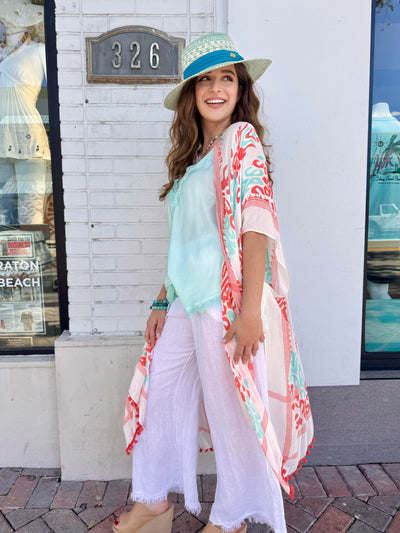 Linen Frayed Hem Pant