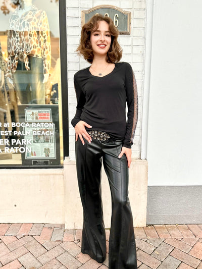 Luxe Flare Faux Leather Pants