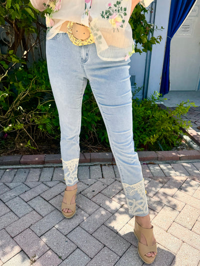 Lyla Lace Cropped Jeans