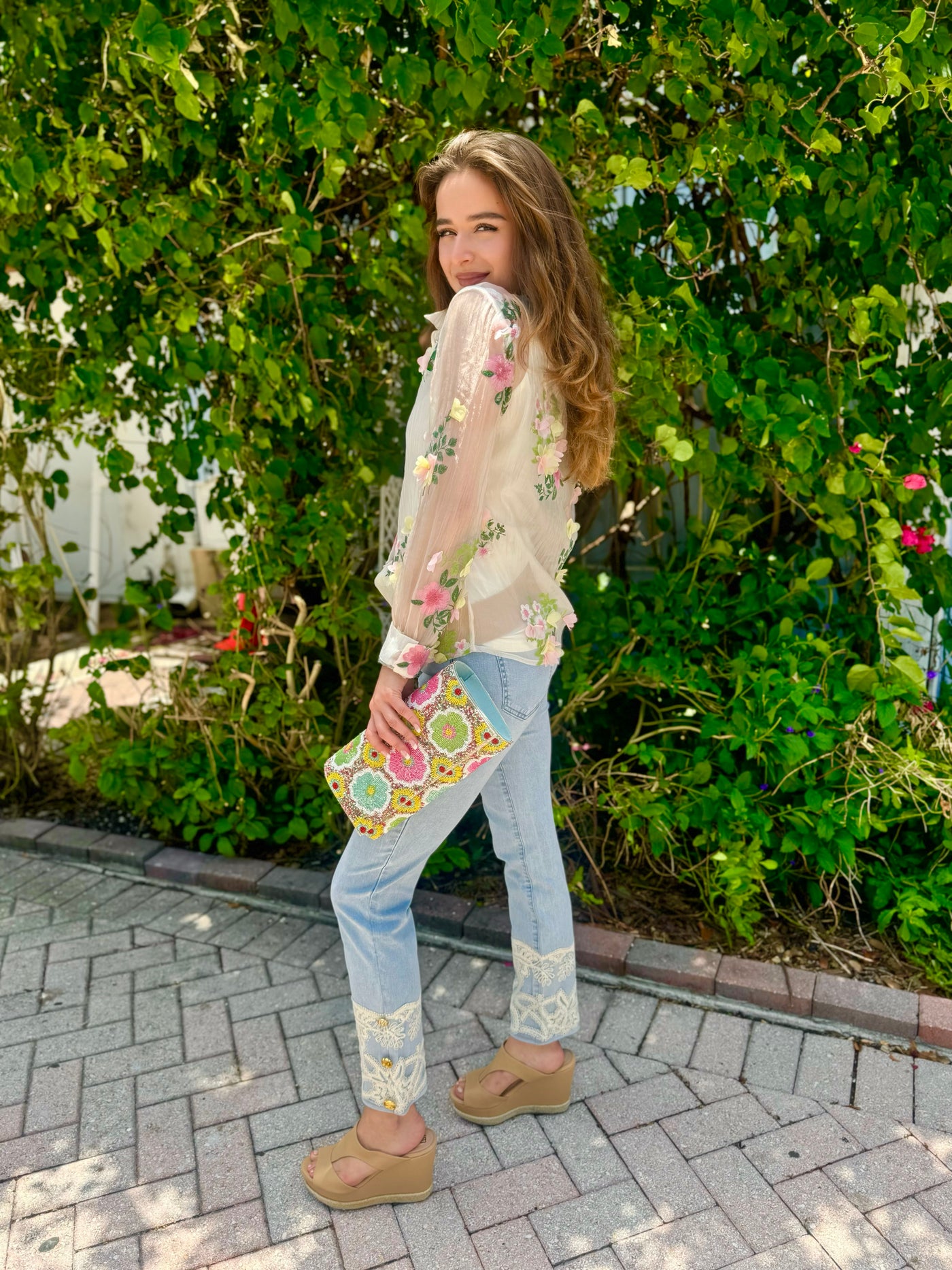 Lyla Lace Cropped Jeans