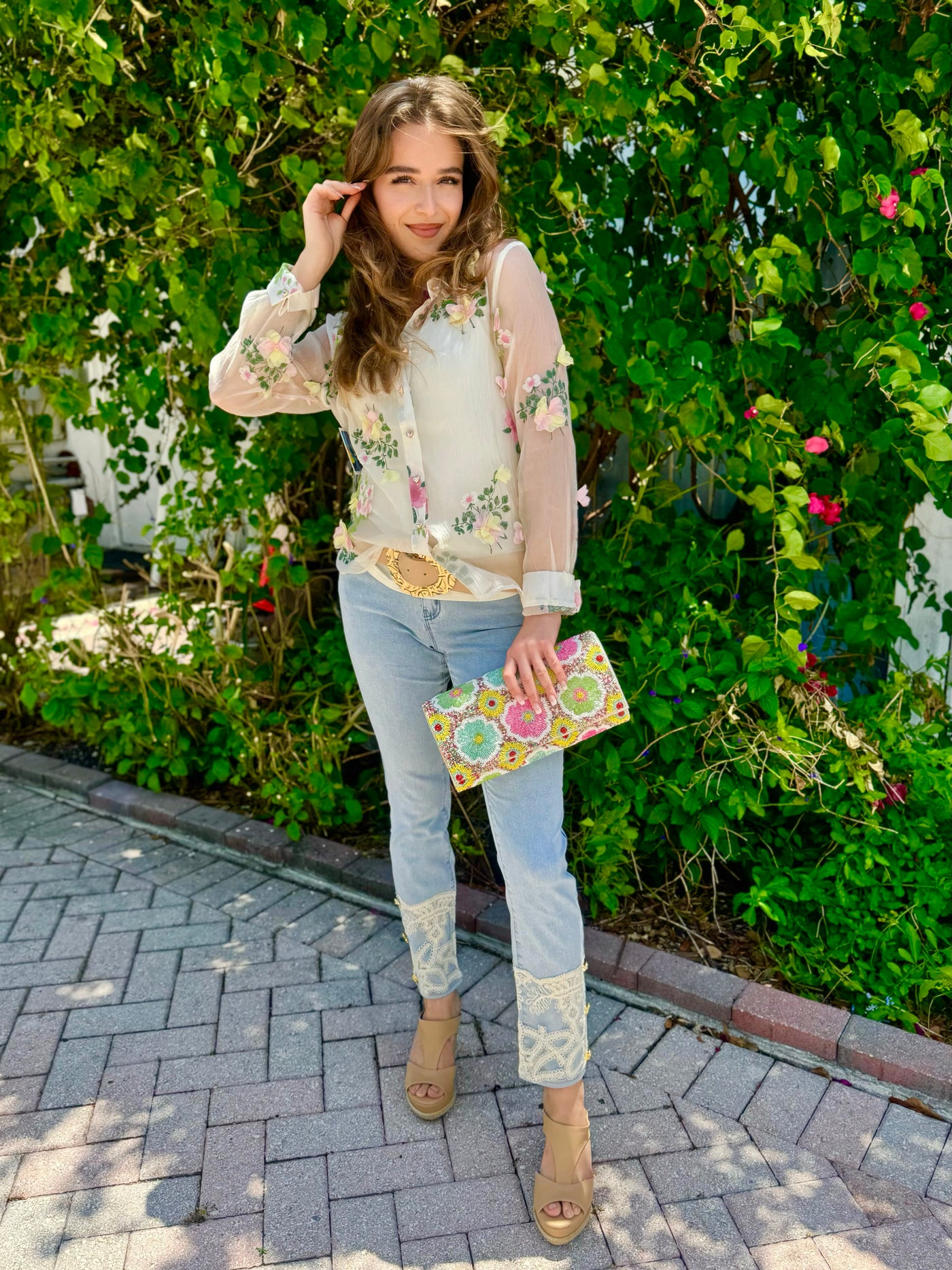 Lyla Lace Cropped Jeans