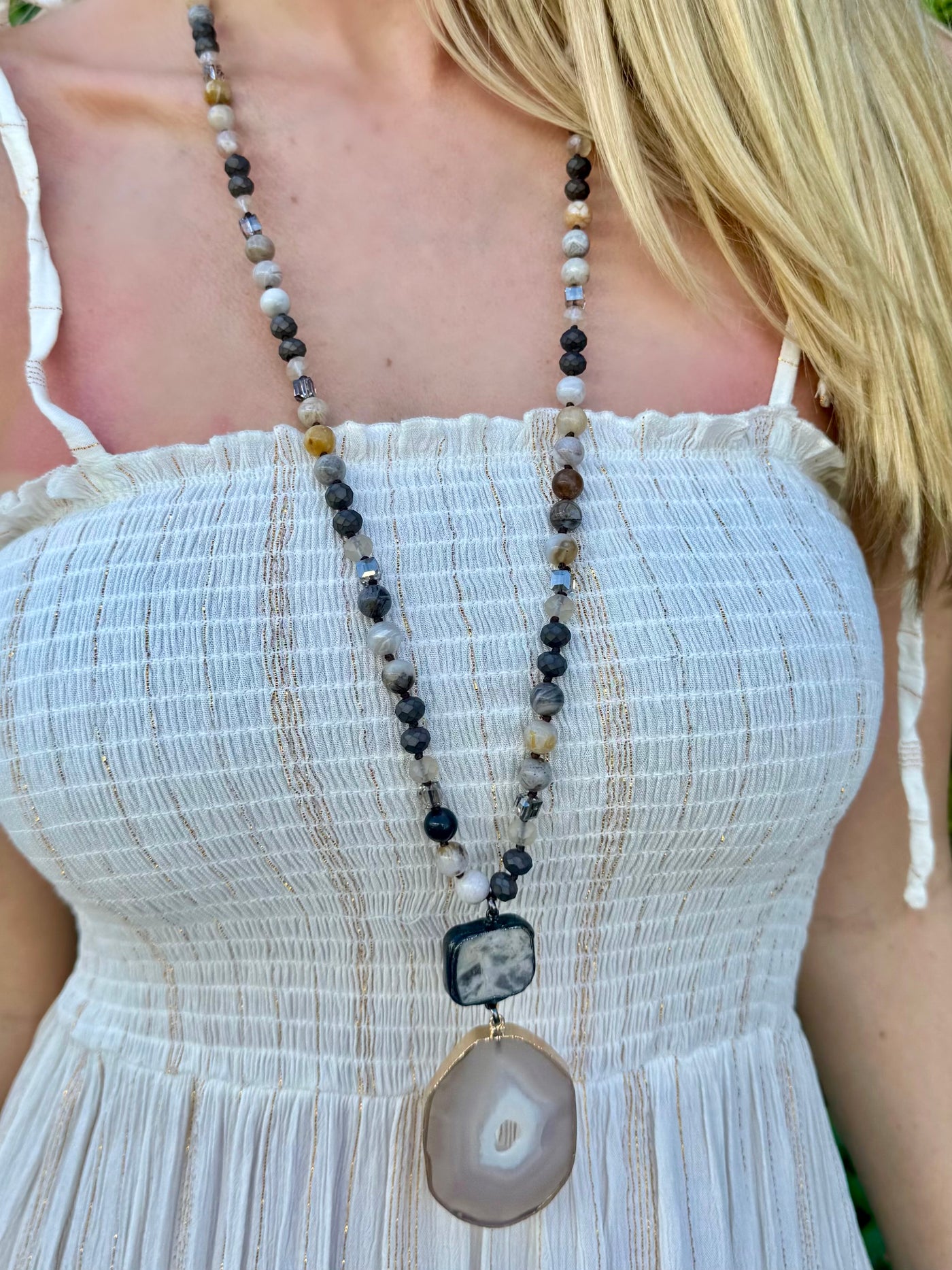 Madonna Druzy Stone Necklace