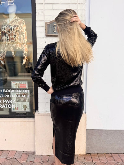 Midnight Glimmer Sequin Cardigan