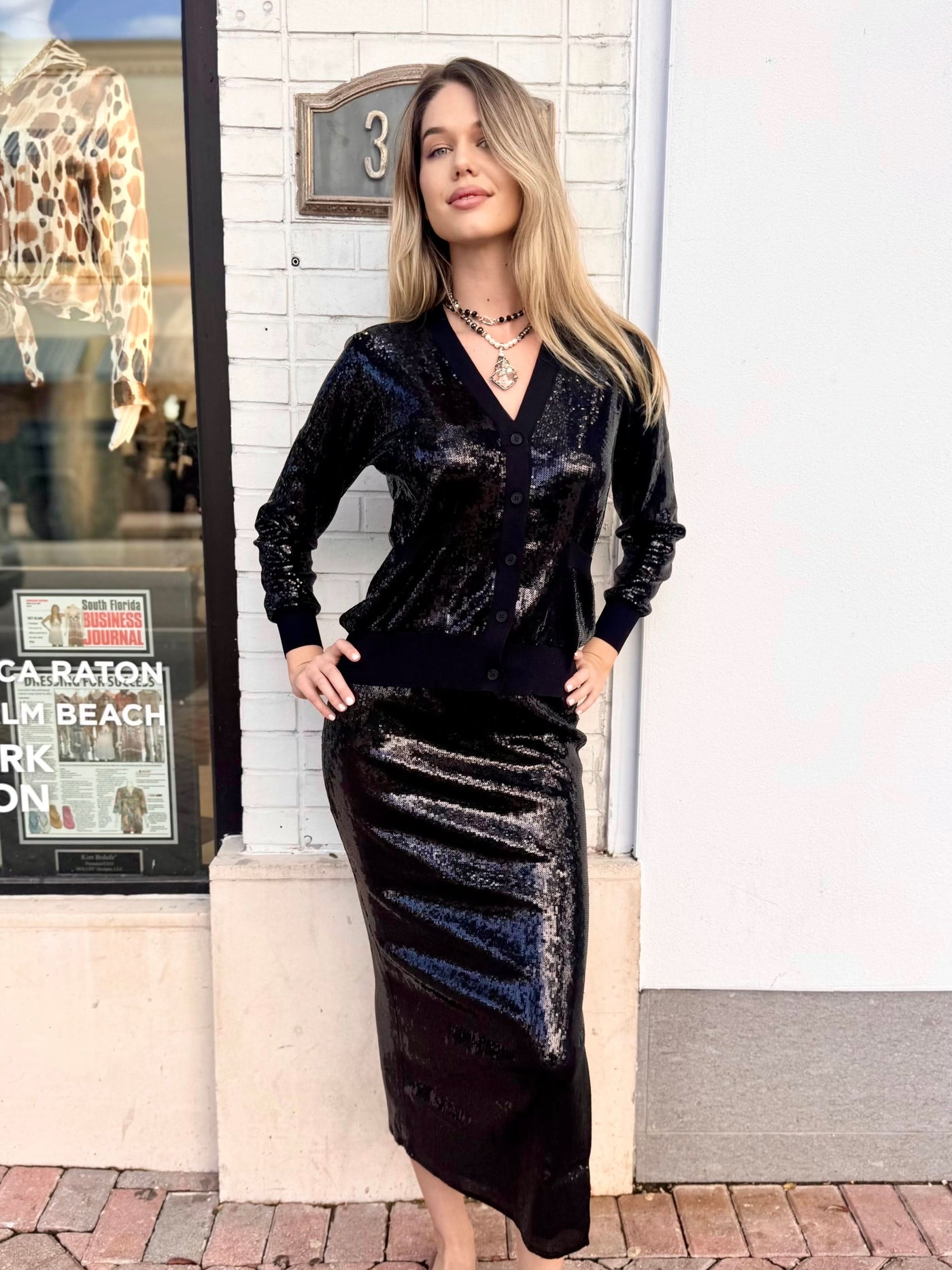 Midnight Glimmer Sequin Cardigan