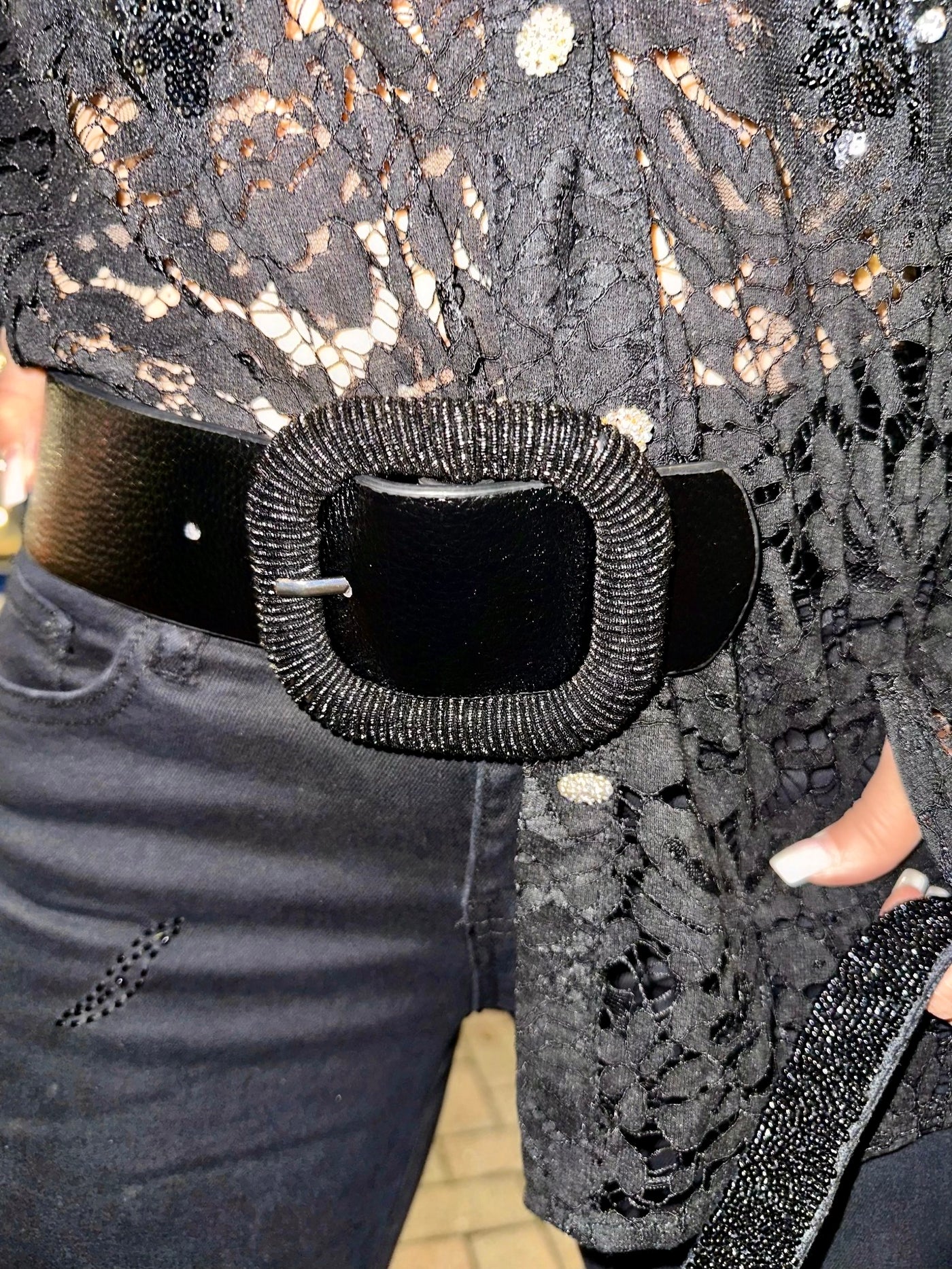 Monaco Metallic Stretch Buckle Belt