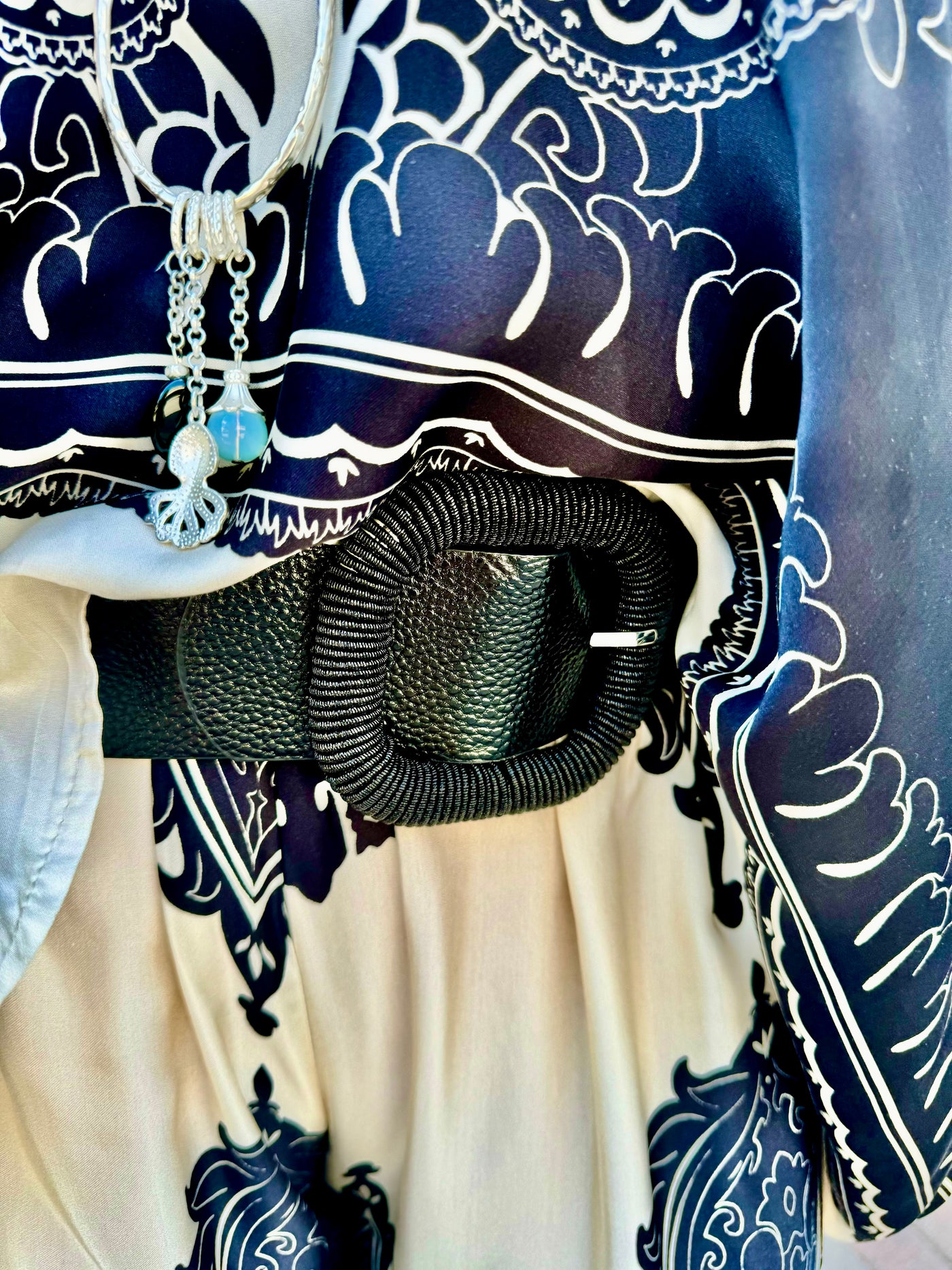 Monaco Metallic Stretch Buckle Belt