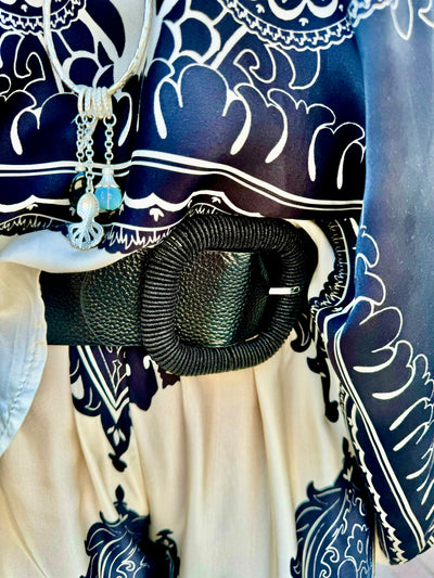 Monaco Metallic Stretch Buckle Belt