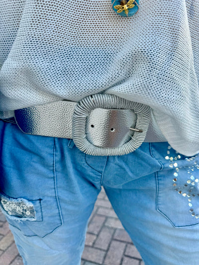 Monaco Metallic Stretch Buckle Belt