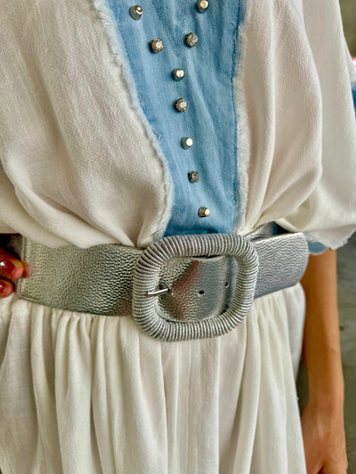 Monaco Metallic Stretch Buckle Belt