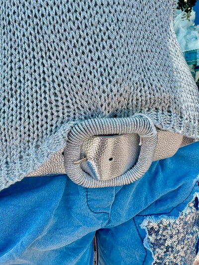 Monaco Metallic Stretch Buckle Belt