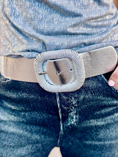 Monaco Metallic Stretch Buckle Belt