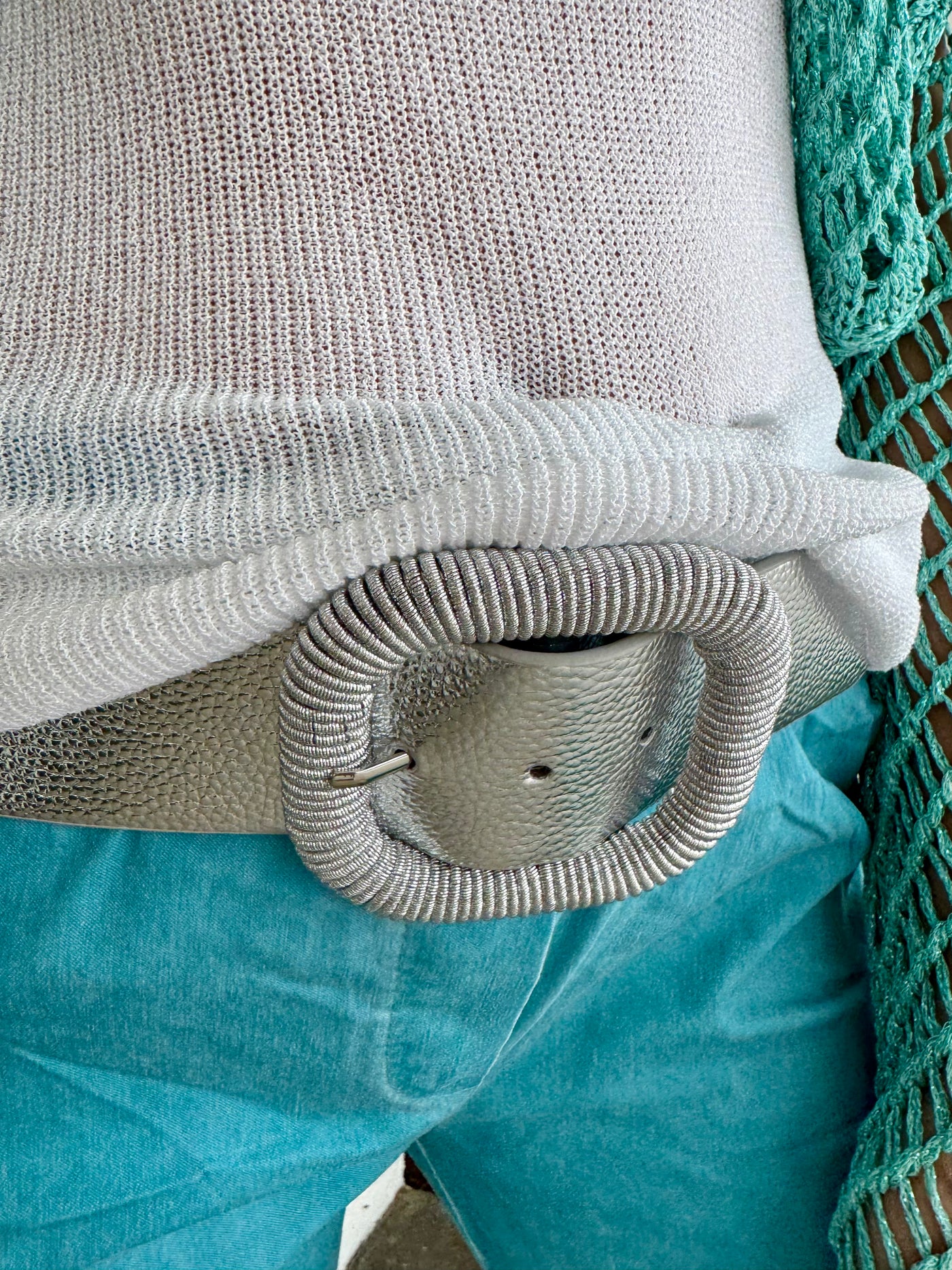 Monaco Metallic Stretch Buckle Belt