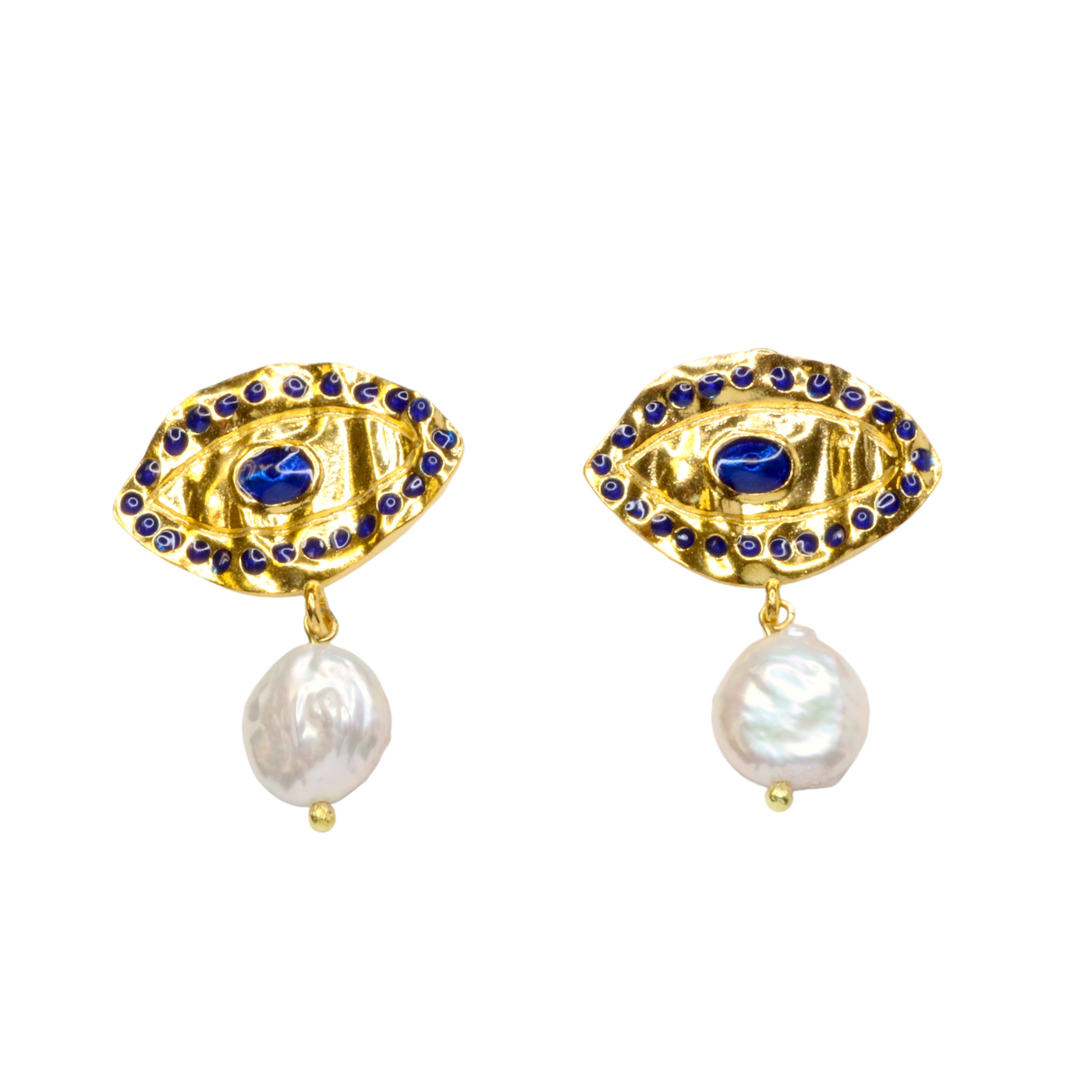 Mystic Gaze Pearl Drop Earrings