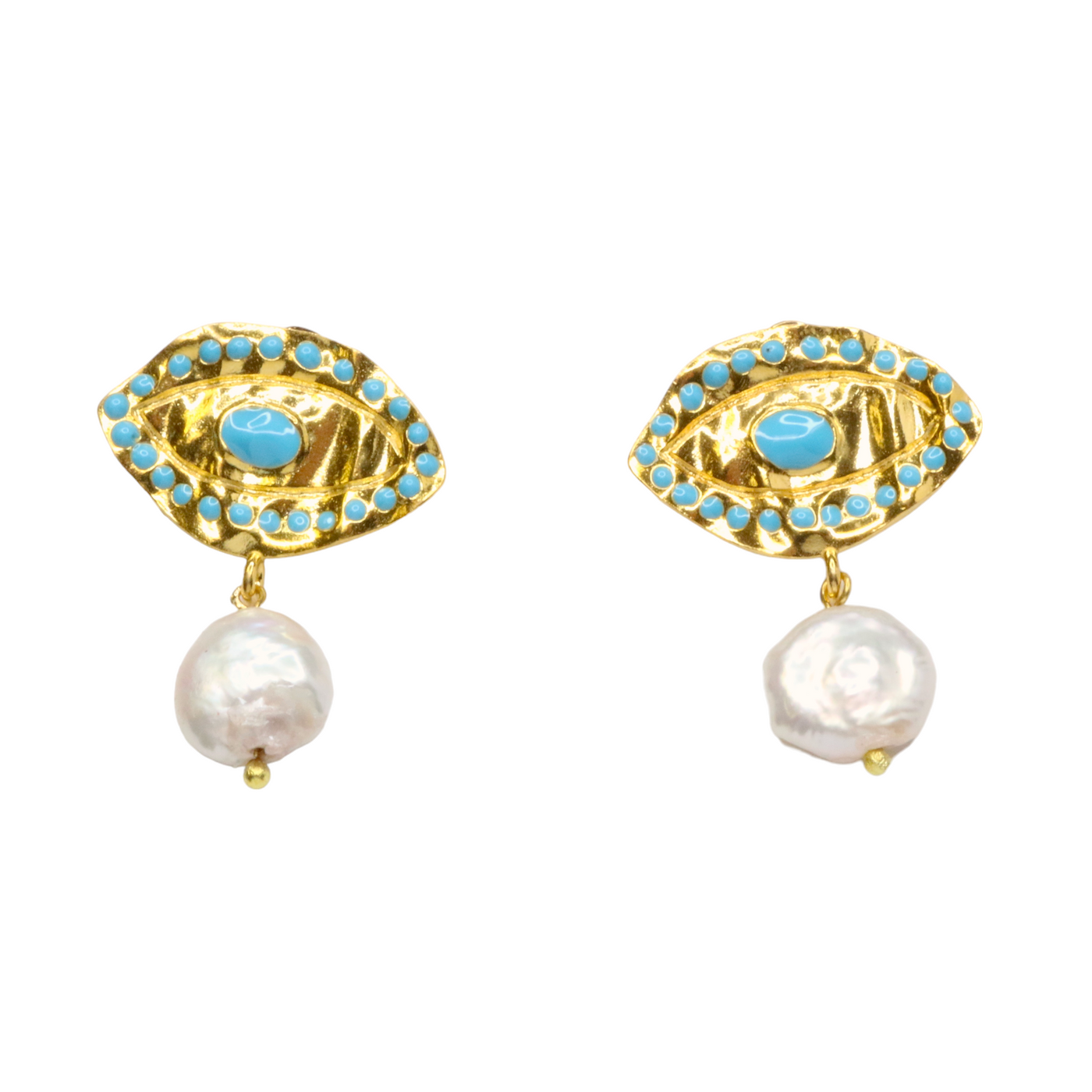 Mystic Gaze Pearl Drop Earrings