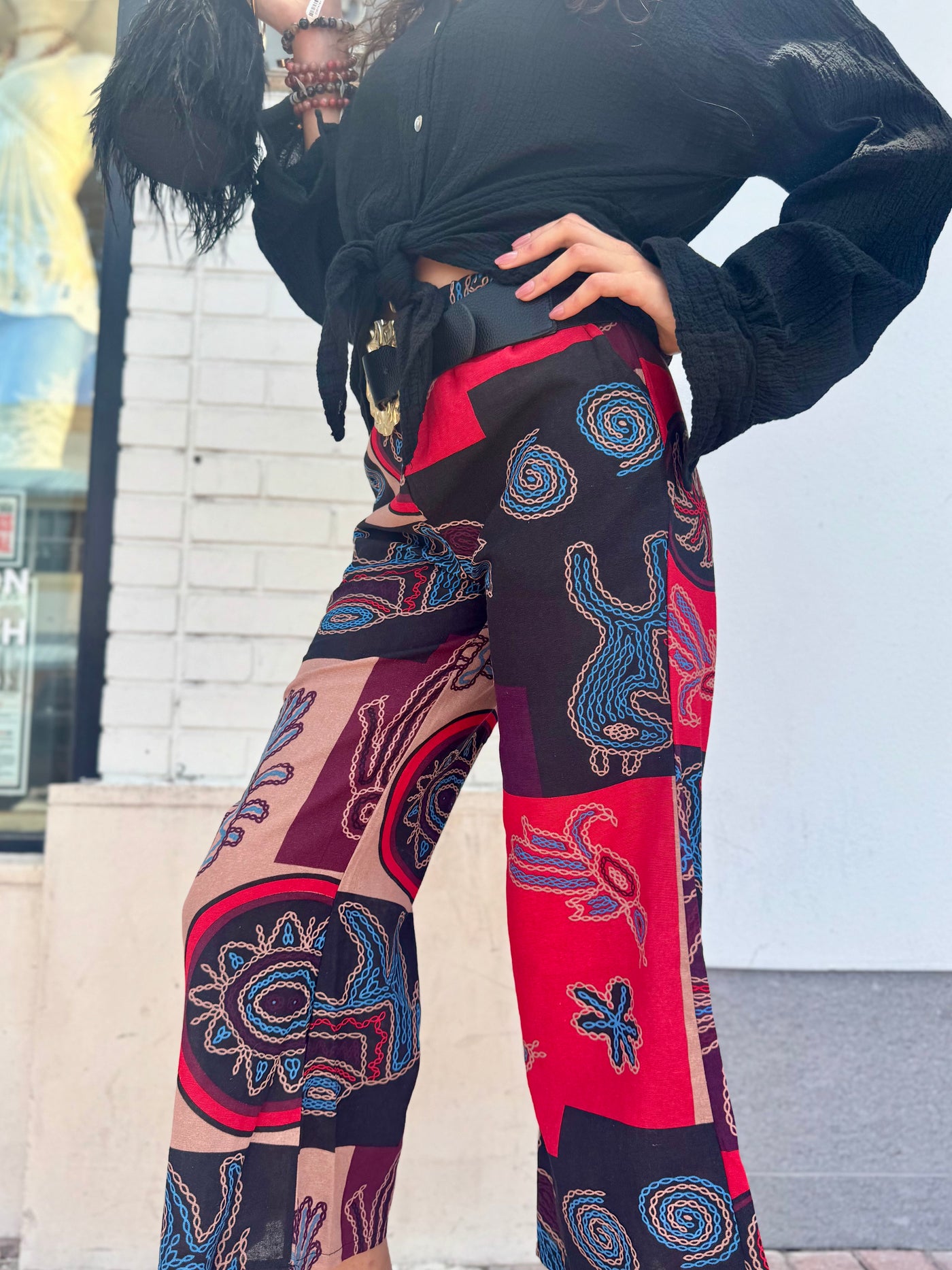 Nomad Soul Embroidered Wide Leg Pants