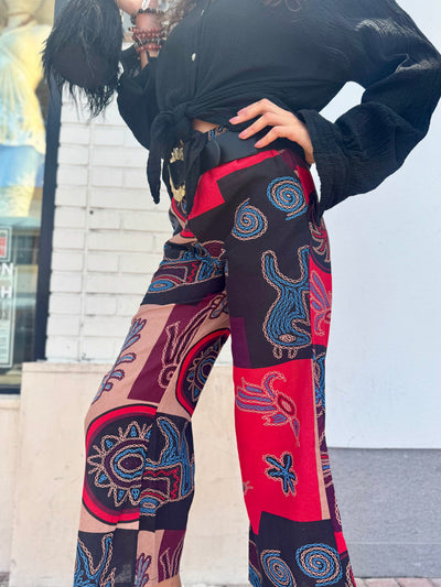 Nomad Soul Embroidered Wide Leg Pants
