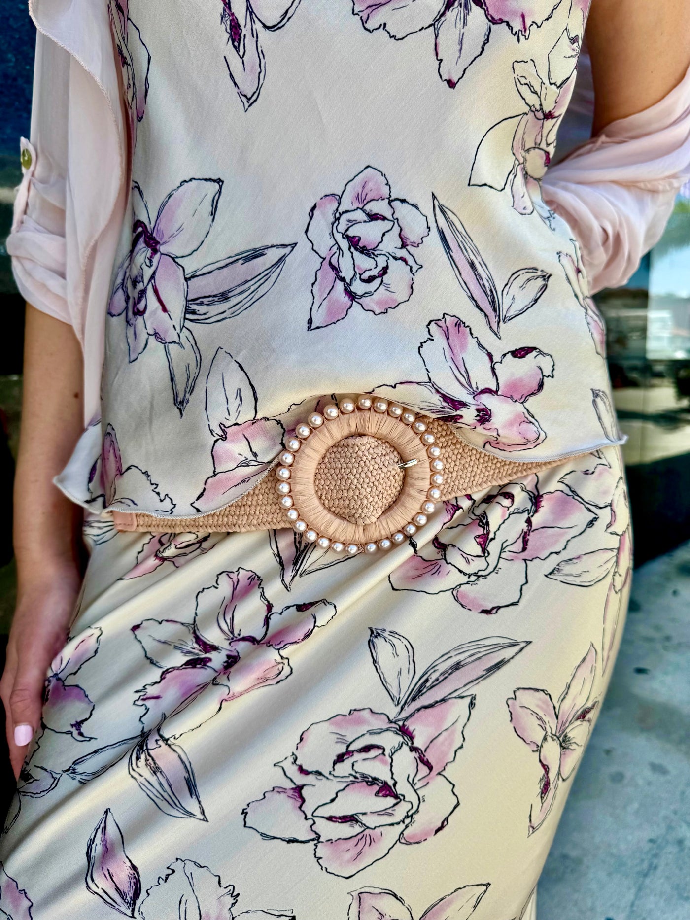 Paige Pearl Buckle Belt