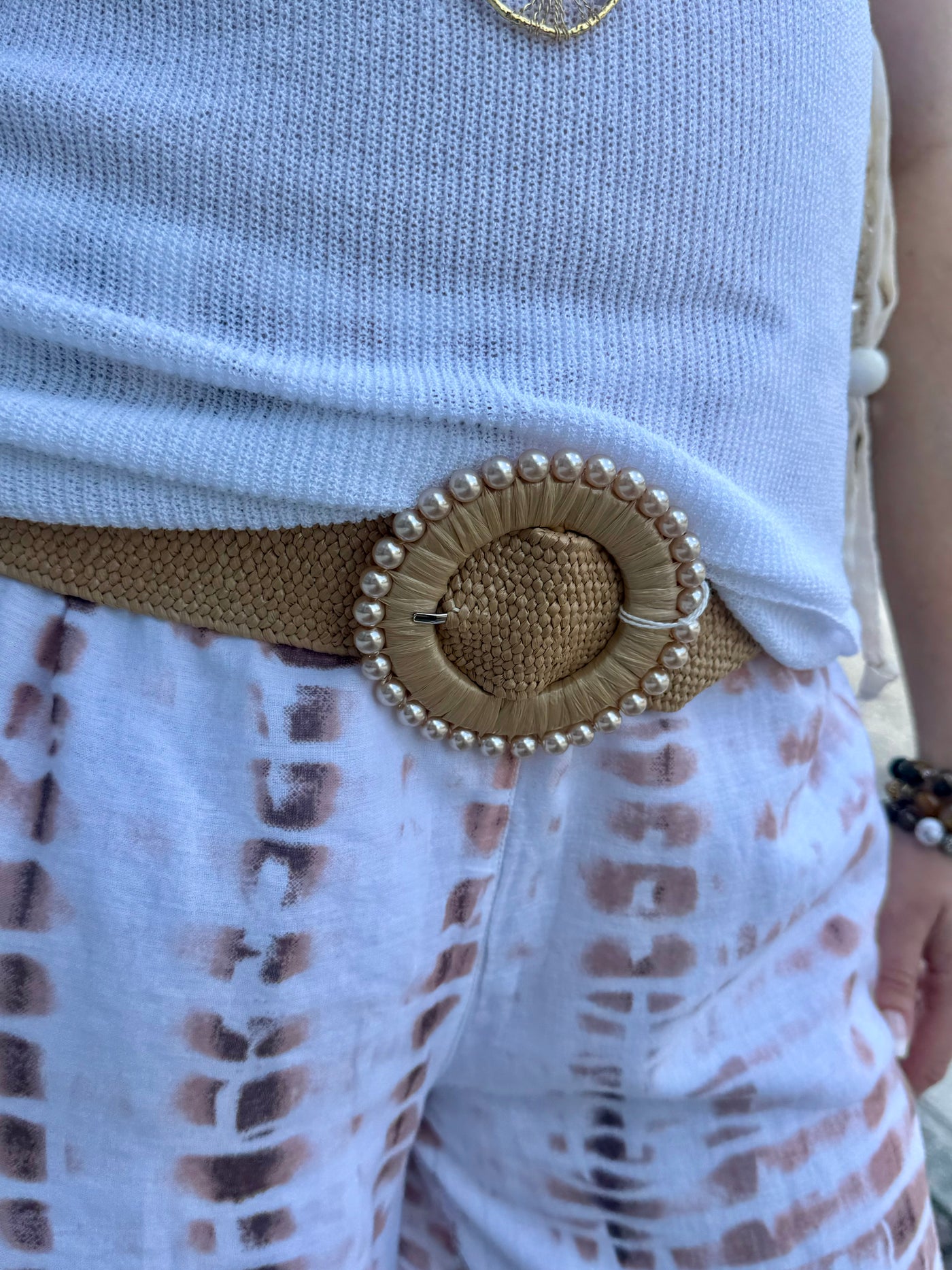 Paige Pearl Buckle Belt
