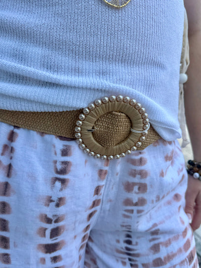 Paige Pearl Buckle Belt