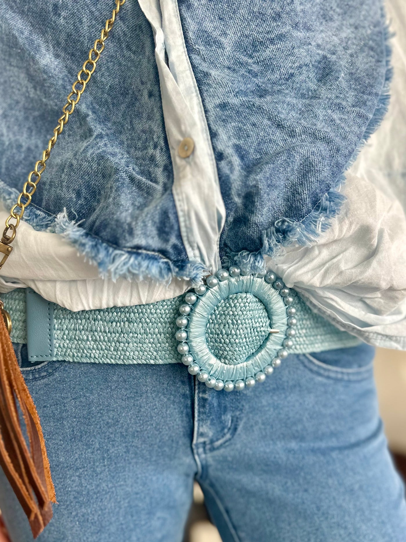 Paige Pearl Buckle Belt