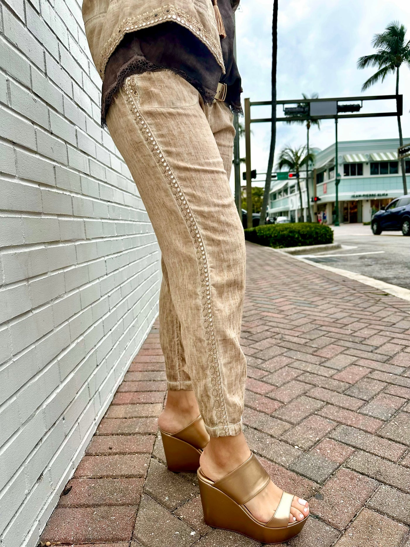 Palermo Linen-Feel Pants