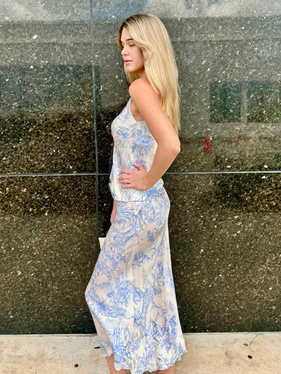 Palm Beach Toile Slip Cami and Skirt Set
