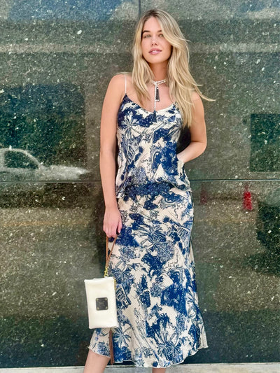 Palm Beach Toile Slip Cami and Skirt Set