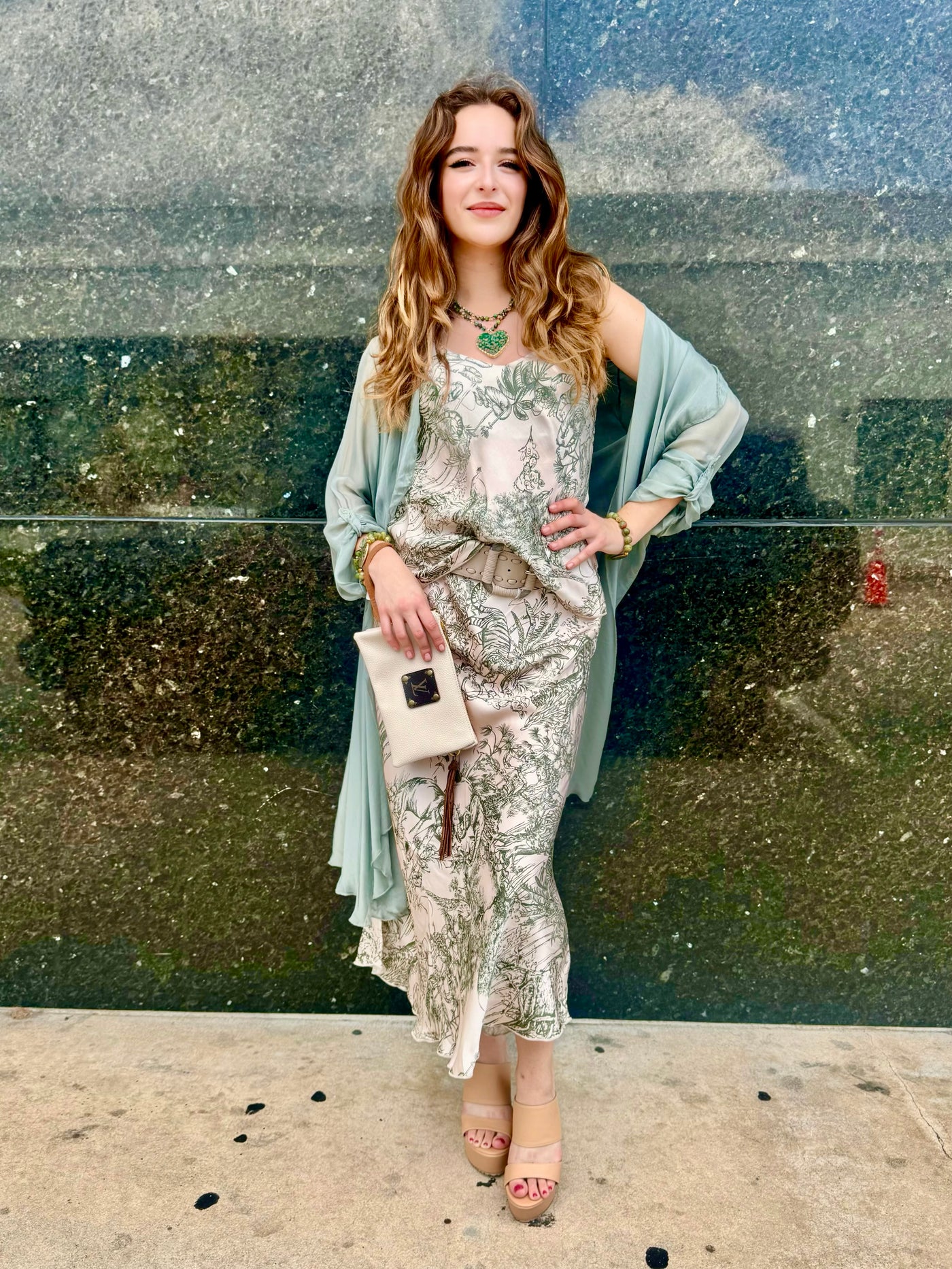 Palm Beach Toile Slip Cami and Skirt Set