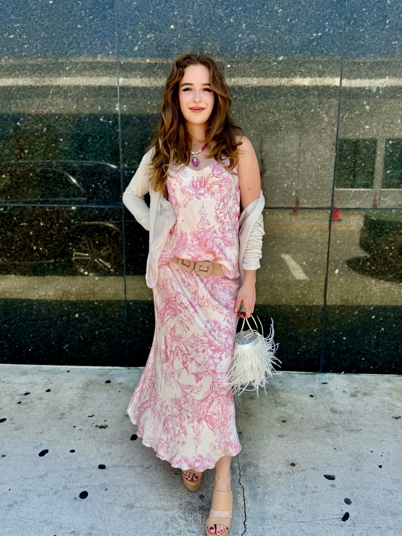 Palm Beach Toile Slip Cami and Skirt Set