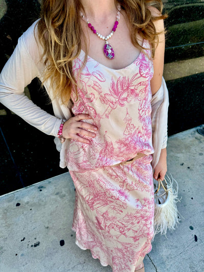 Palm Beach Toile Slip Cami and Skirt Set