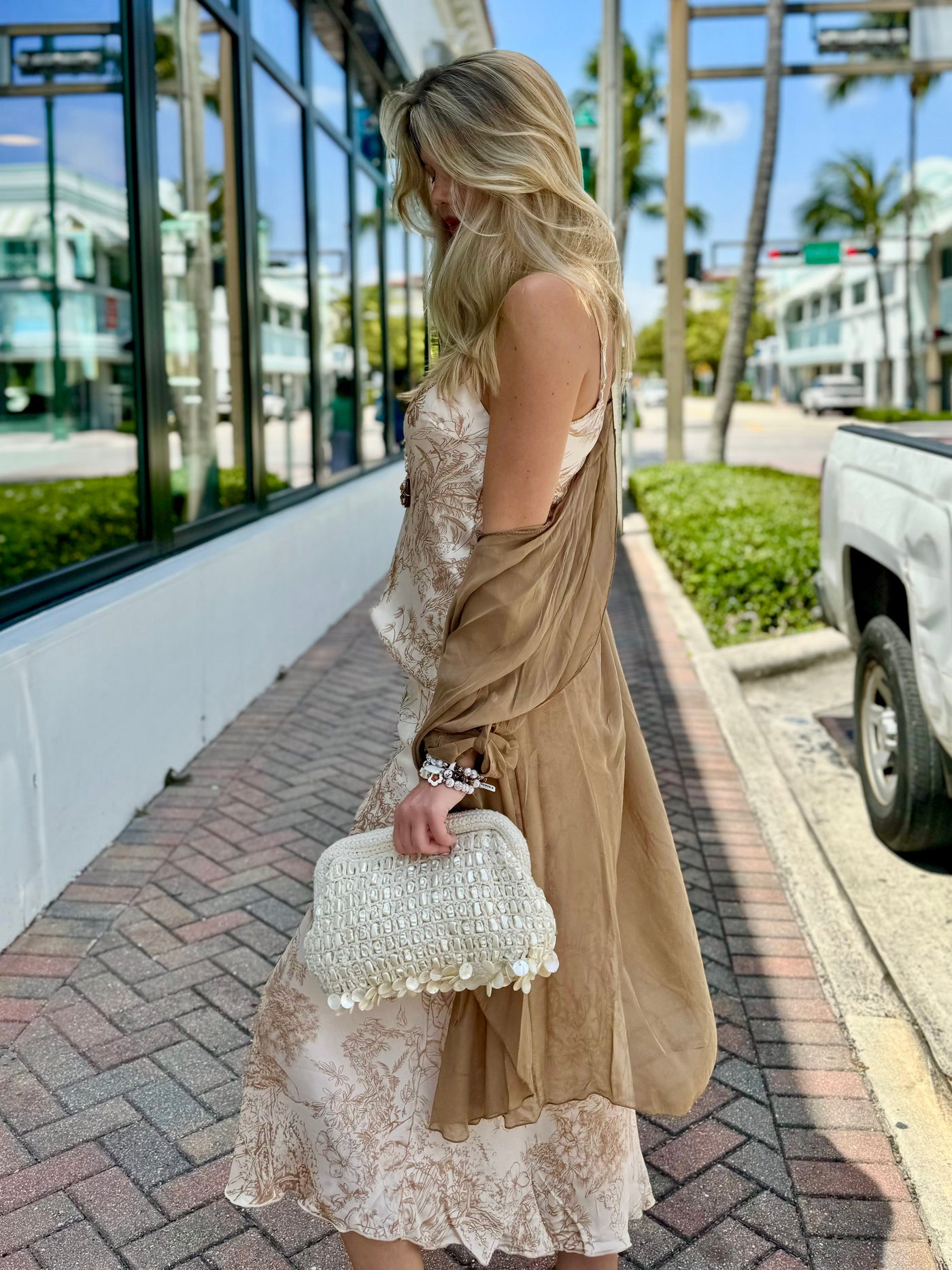 Palm Beach Toile Slip Cami and Skirt Set