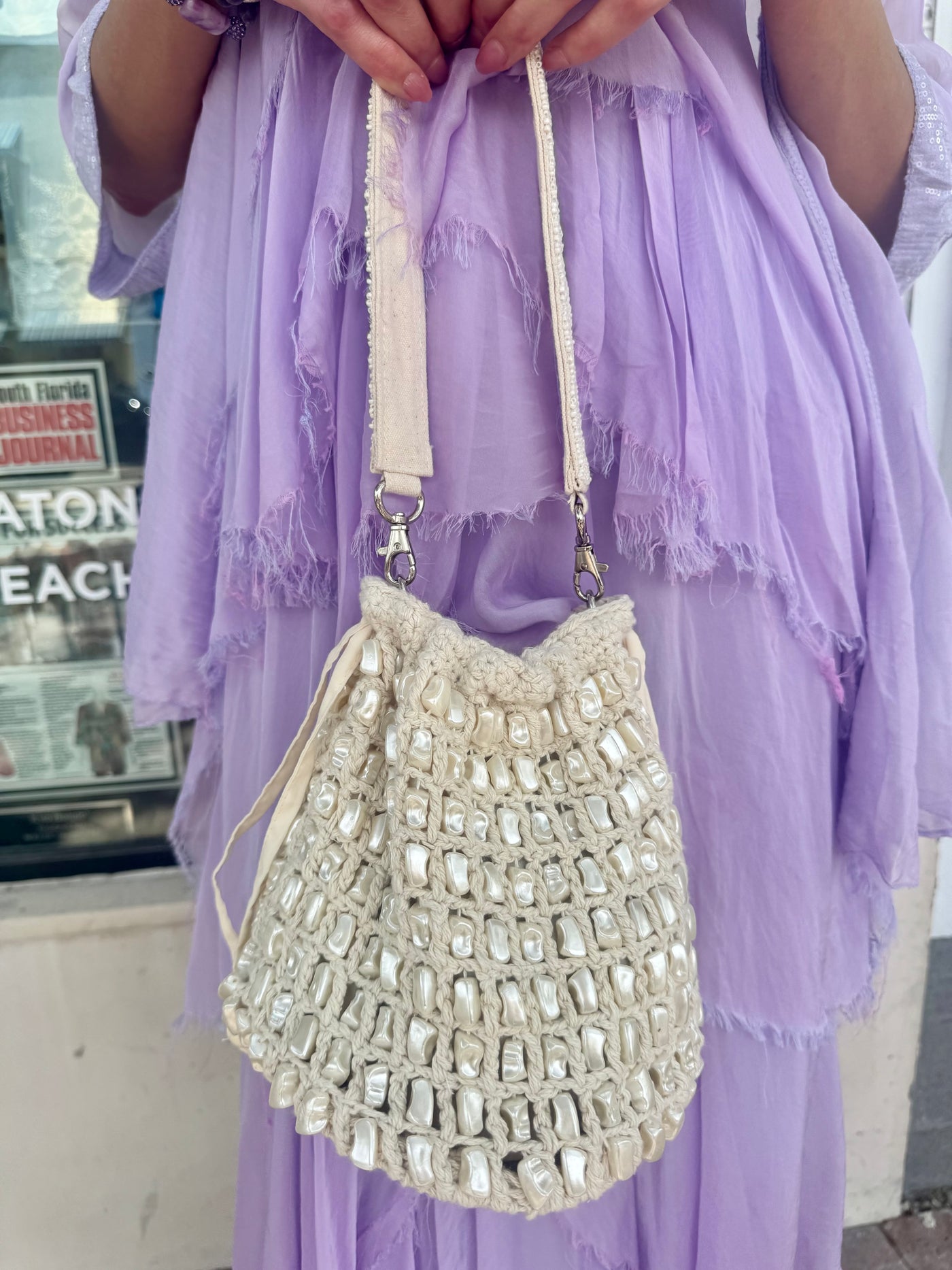 Pearl Ocean Whisper Bucket Bag