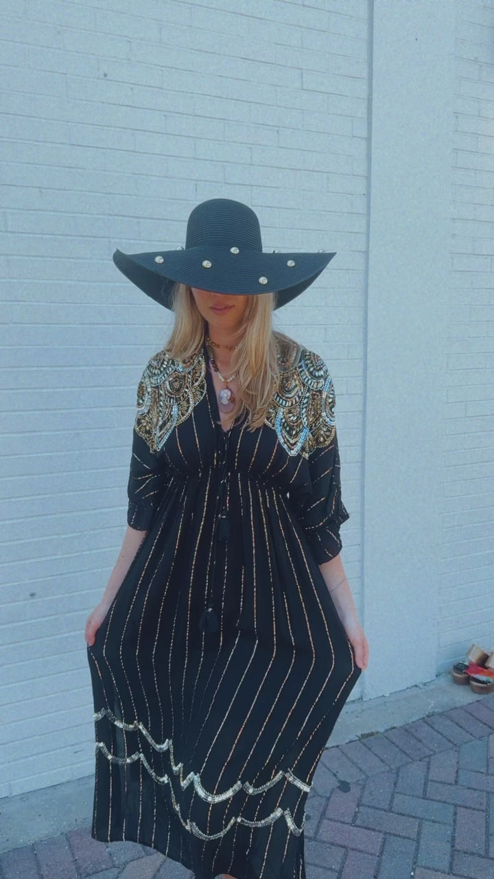 Golden Midnight Maxi Dress