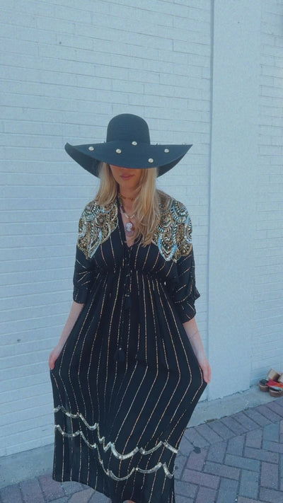 Golden Midnight Maxi Dress