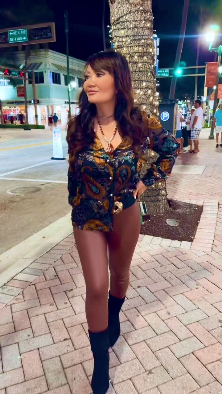 Velour Mirage Button Down Top