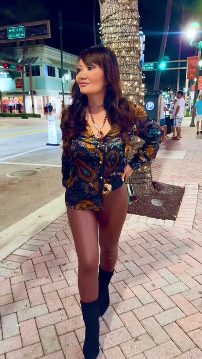 Velour Mirage Button Down Top