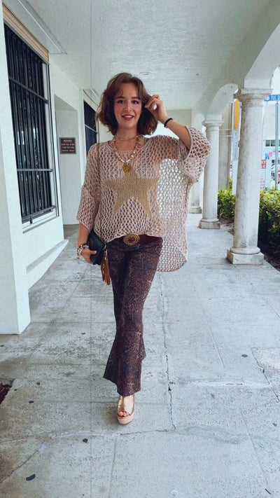 Glitter Star Crochet Top