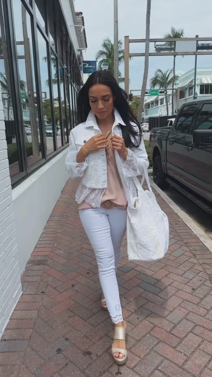 Eliana Crystal Eyelet Jeans