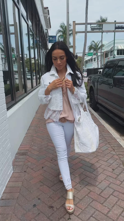 Eliana Crystal Eyelet Jeans