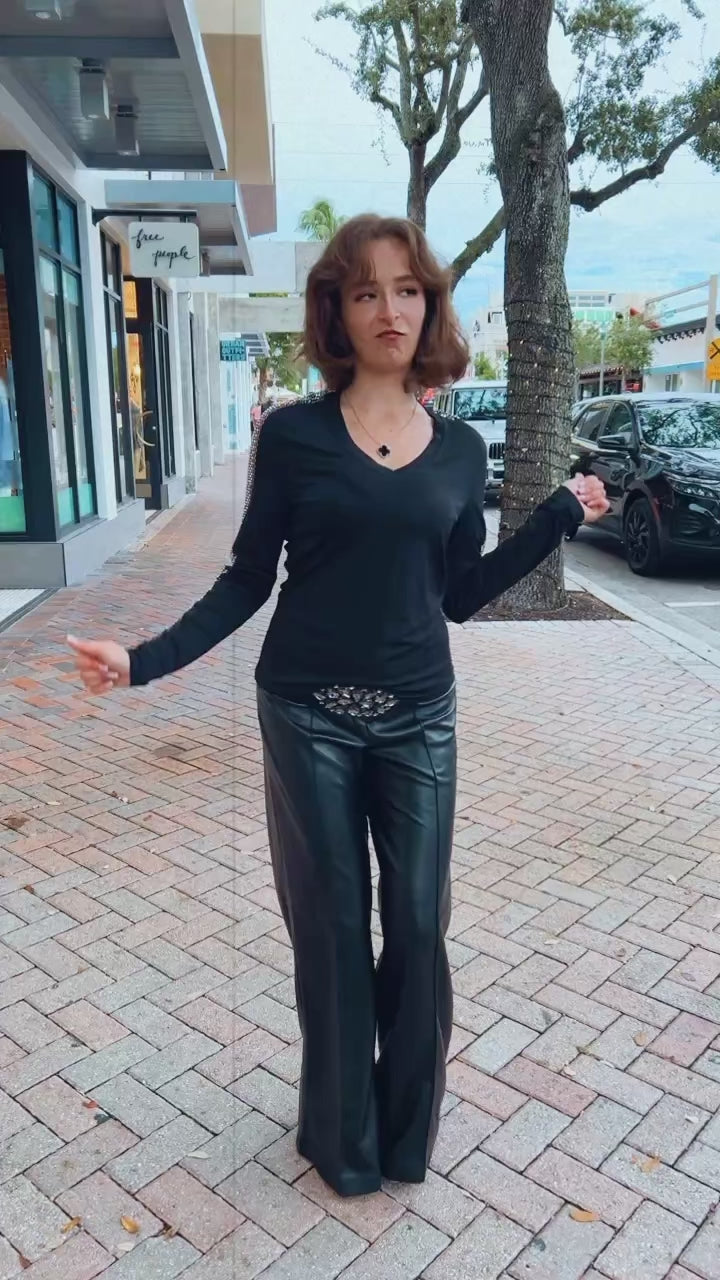 Luxe Flare Faux Leather Pants