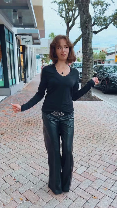 Luxe Flare Faux Leather Pants