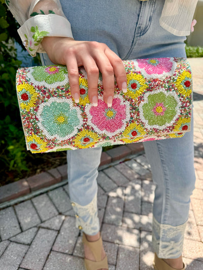 Spring Breeze Beaded Clutch