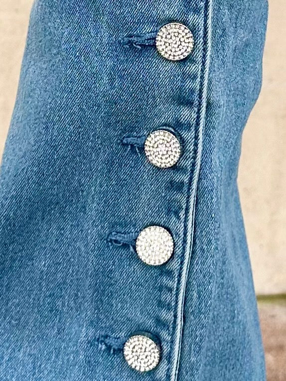 Starlit Glam Button Flare Jeans