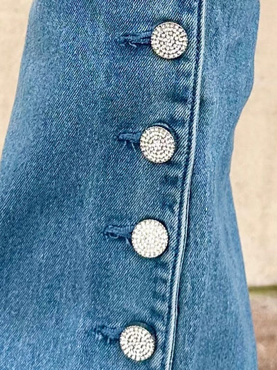 Starlit Glam Button Flare Jeans