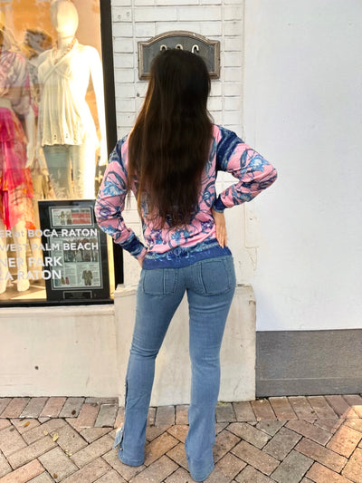 Starlit Glam Button Flare Jeans